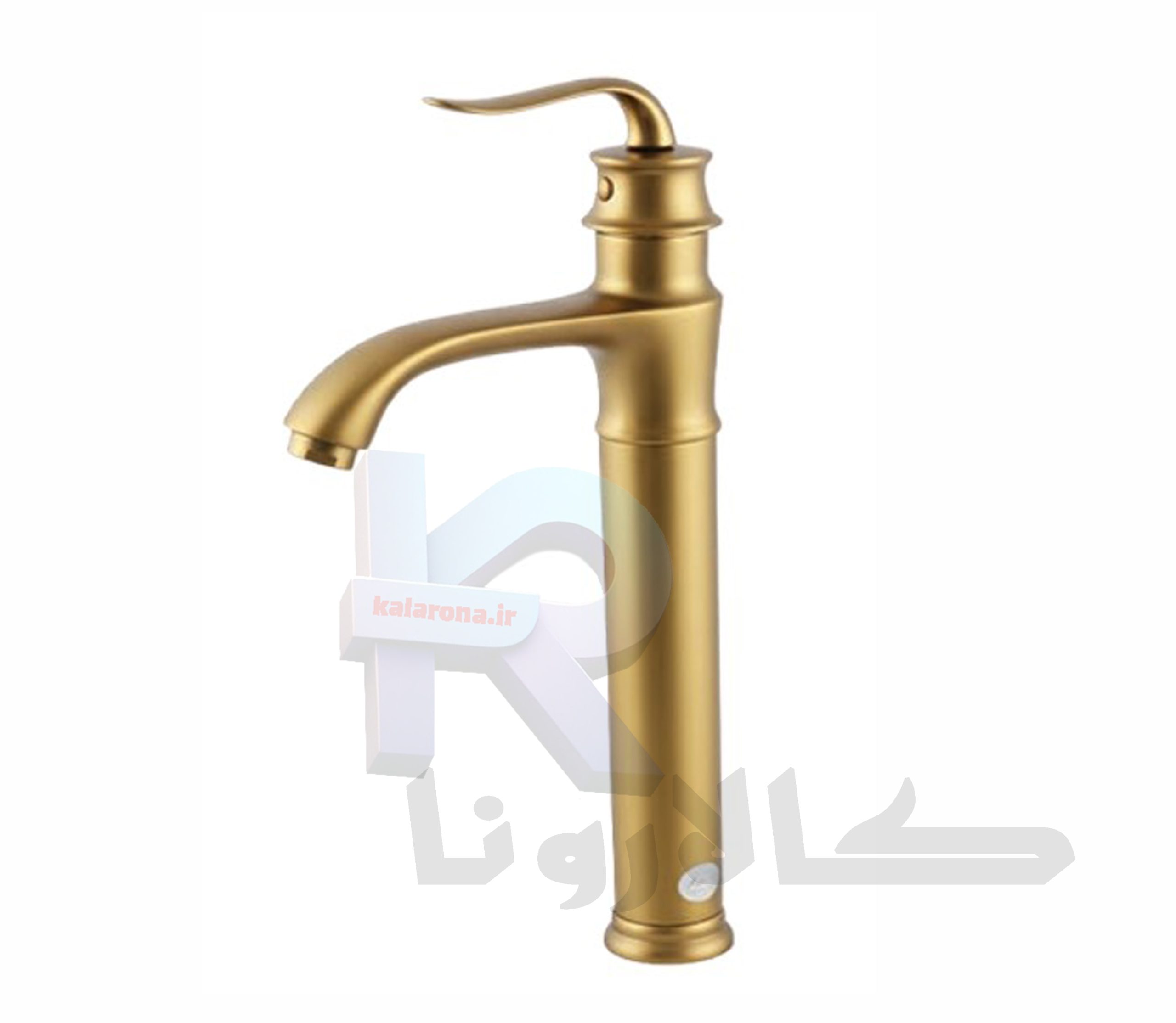 شیر‏ ‏روشویی مدل ‎F6T2 طلایی مات پایه بلند